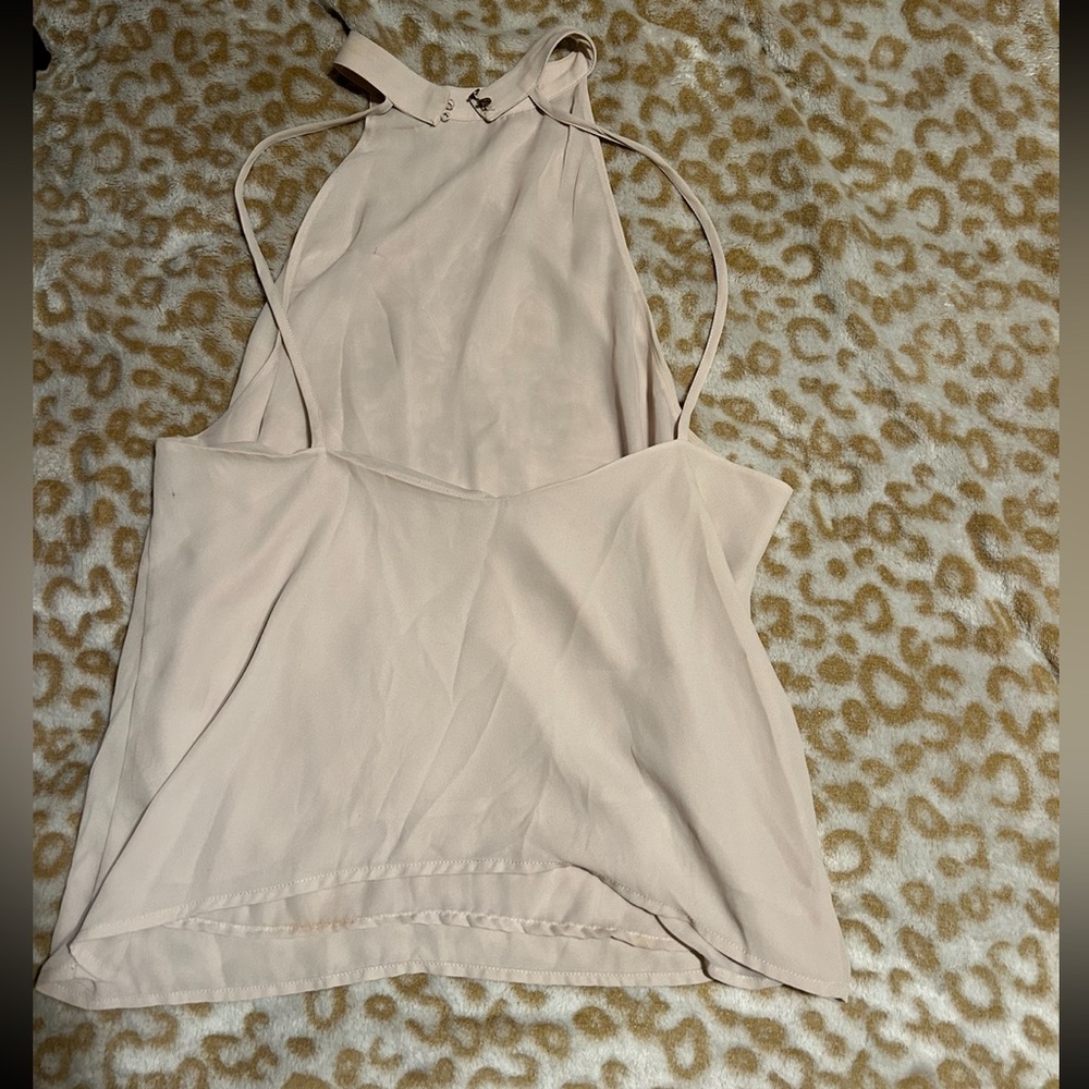 Cream/Blush Open Back Tank Blouse
